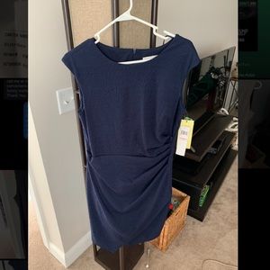 London Times Blue Ruched Dress